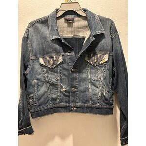 New Ariat Women's Large Chimayo Aztec & Burbank Denim Jacket Distressed 10046724